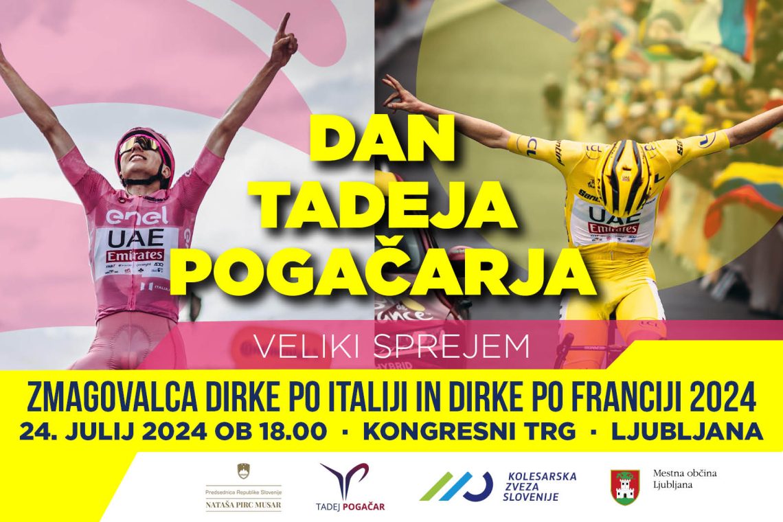 Dan Tadeja Pogačarja na Kongresnem trgu v Ljubljani in Komendi